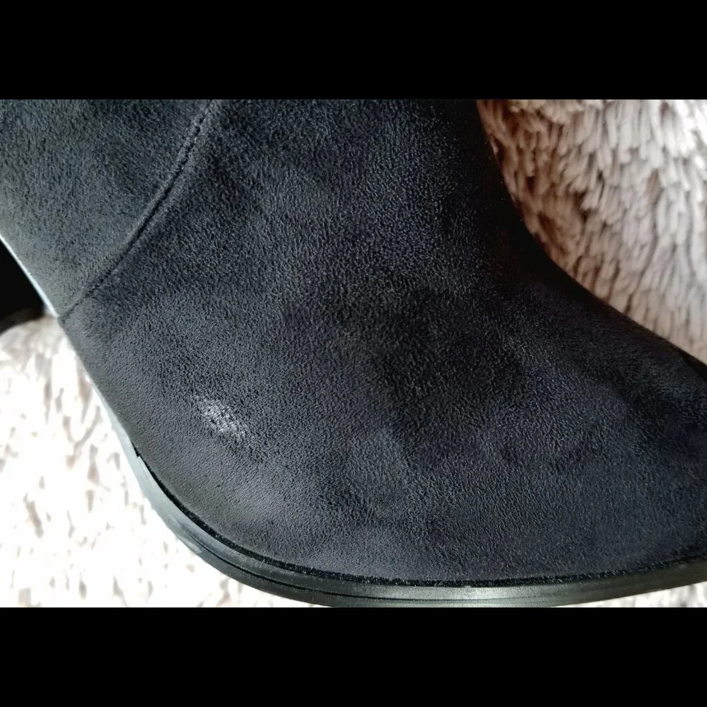 Catherine Malandrino Verda Thigh Hi Boot Over The Knee Size 8.5 Black Faux Suede - Picture 7 of 15